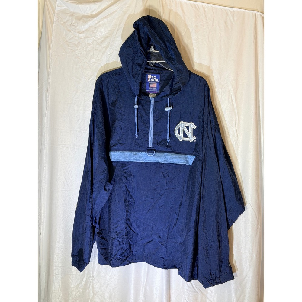 Vintage Pro Player UNC Tar Heels Navy Blue Quarter Zip Windbreaker XXL